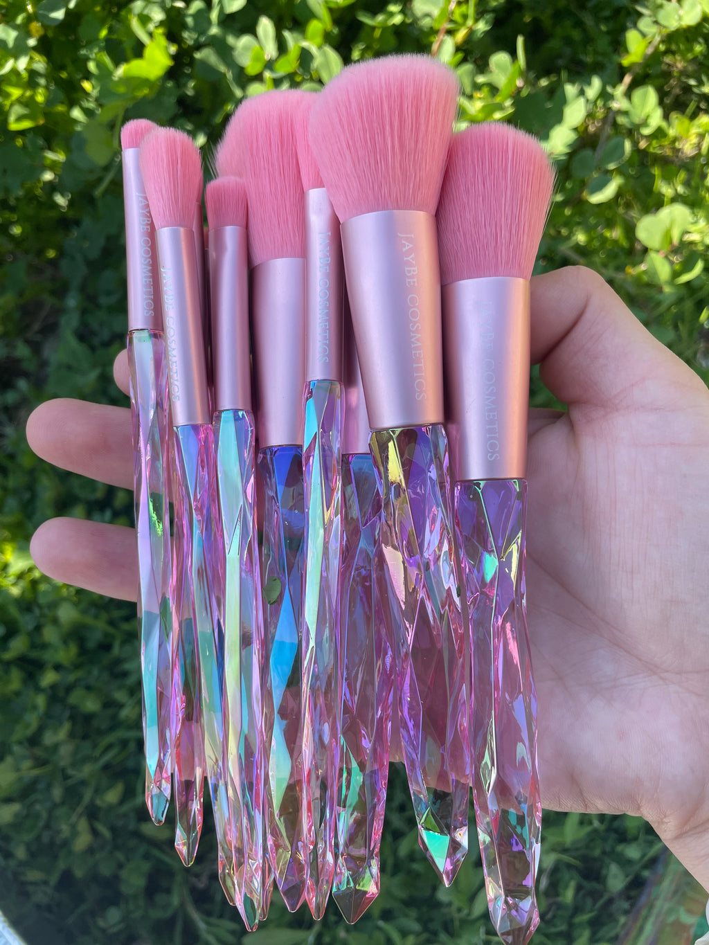 Luxury Pink Crystal Brush Set